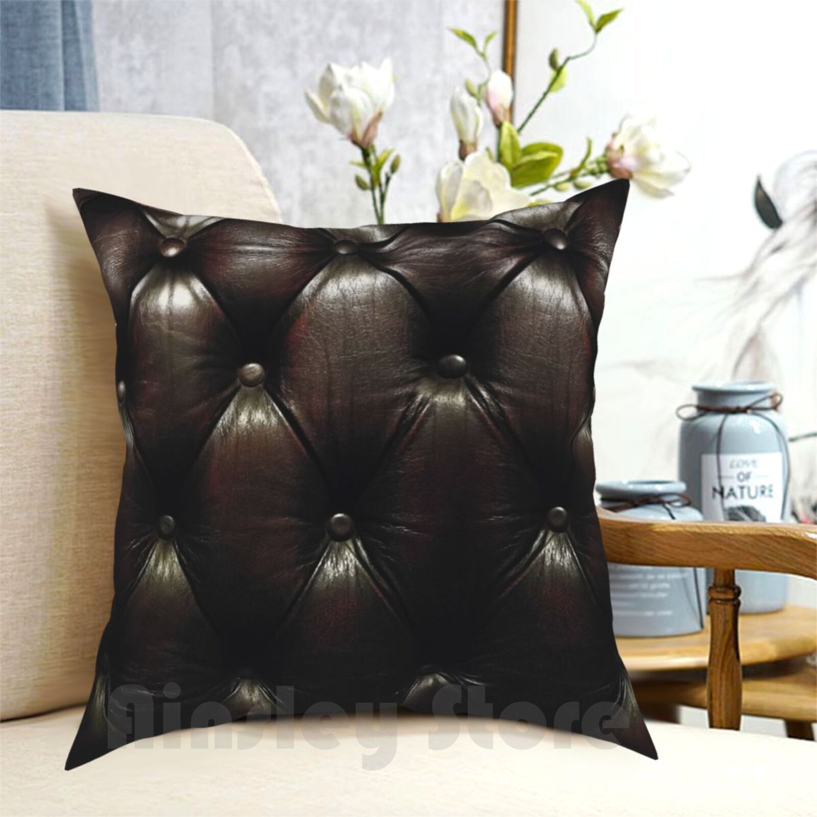 Textured Throw Natural - Chesterfield Natural Pillow Case Printed Home