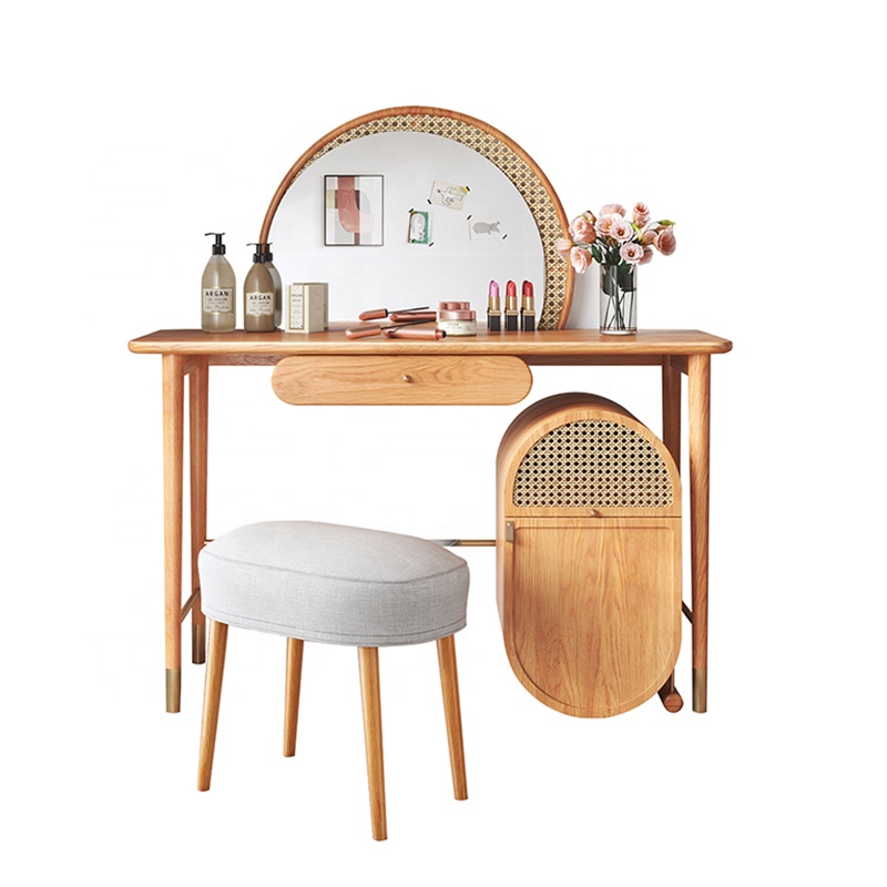 Rattan Mirror Round - Bedroom furniture rattan decoration modern round