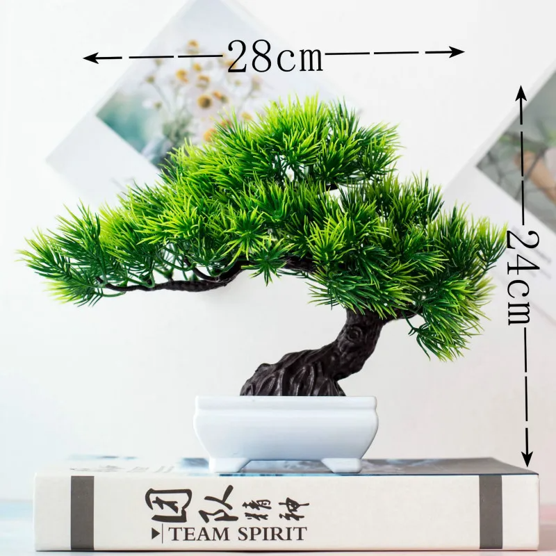 Interior Design Office - 1pcs Artificial Green Plants Bonsai Pine