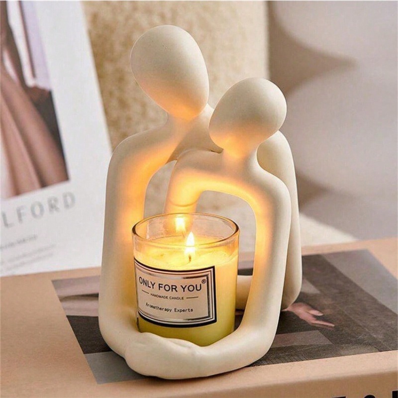Interior Design Book - Couple embrace phone holder sculpture, resin