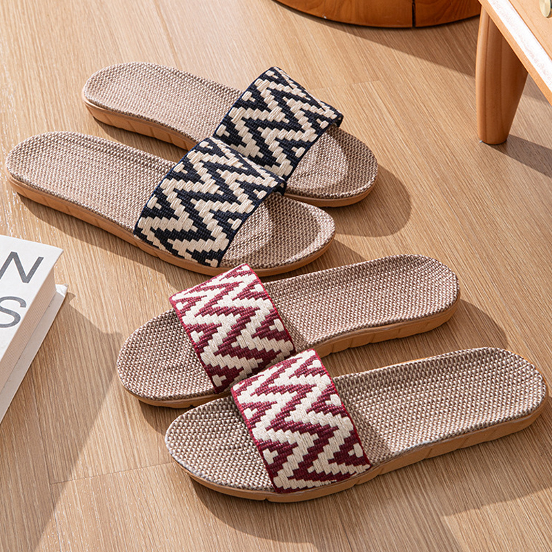 Linen Roller Blind - Summer Linen Slippers Women Home Floor