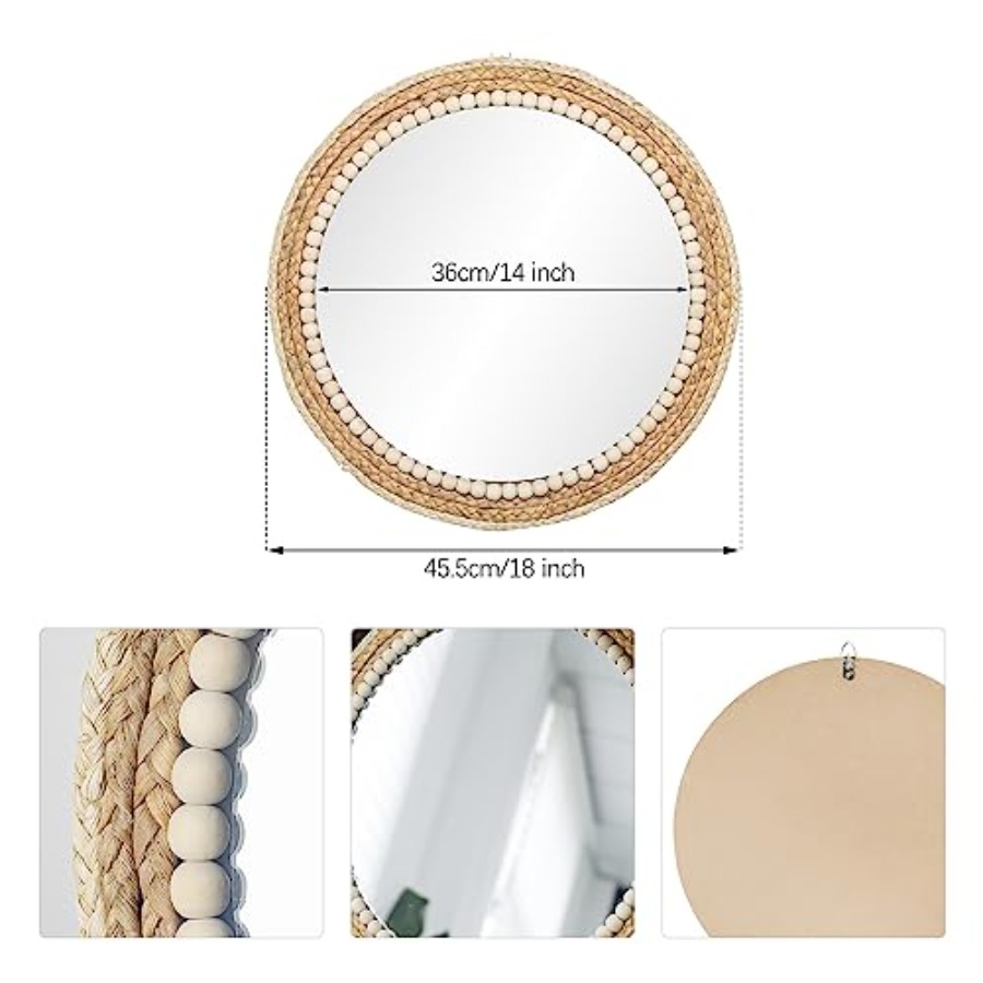 Boho Round Hanging Wall Mirror - Rattan Mirror Round 리뷰 및 가격