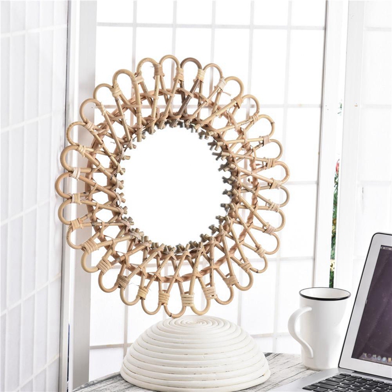 40Cm Nordic Wicker Wall-Mounte - Rattan Mirror Round 리뷰 및 가격