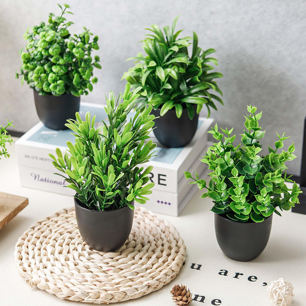 4 Packs Fake Plants Artificial - Interior Design Office 리뷰 및 가격