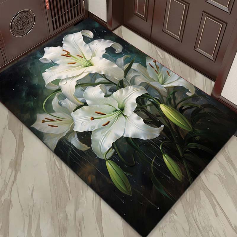 Elegant White Lily Rug for Liv - Interior Design Living Room Ideas 리뷰 및 가격