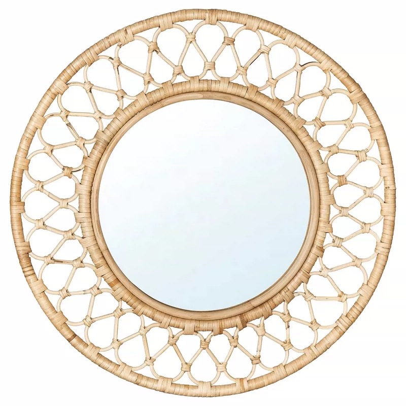 Round Rattan Wall Mirror, Natu - Rattan Mirror Round 리뷰 및 가격