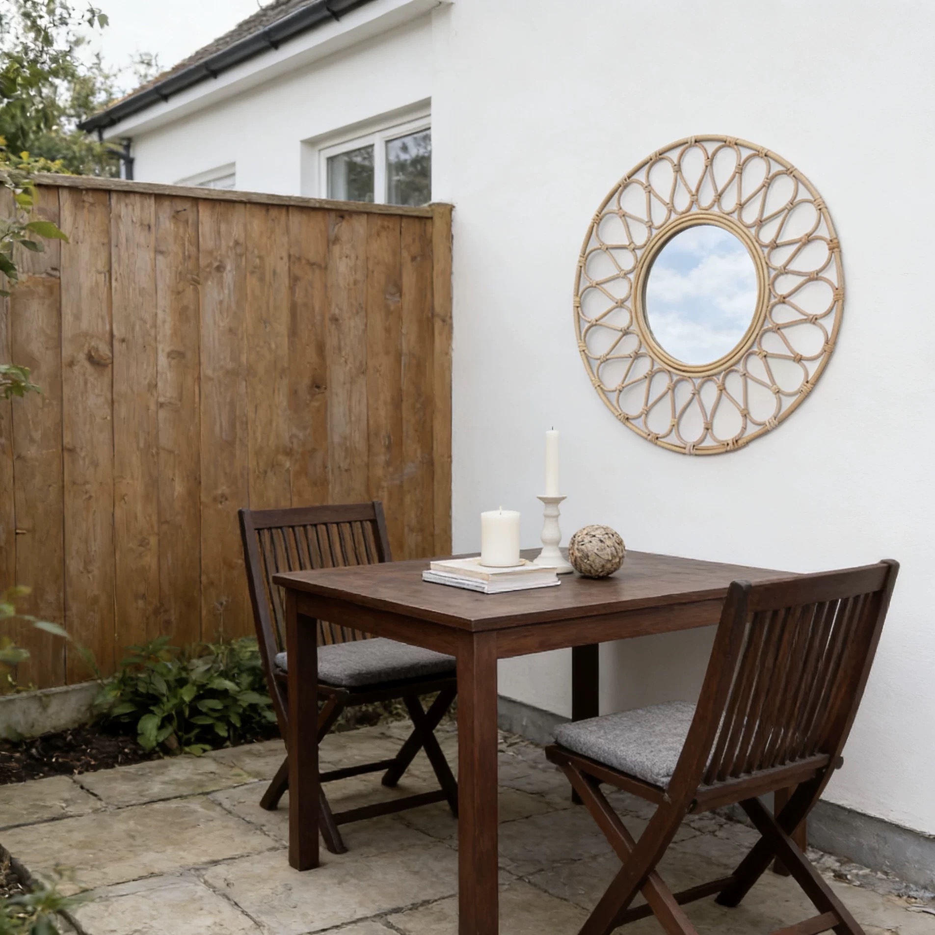Round Rattan Wall Mirror, Natu - Rattan Mirror Round 리뷰 및 가격