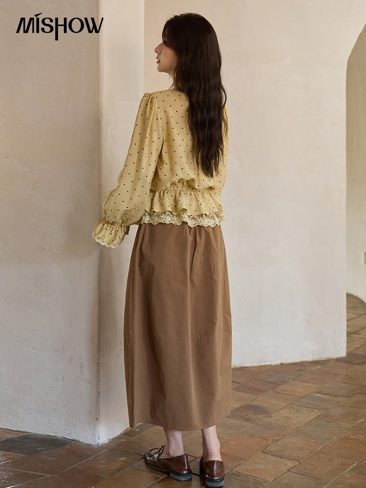 MISHOW Autumn Yellow Polka Dot - Linen Roller Blind 리뷰 및 가격