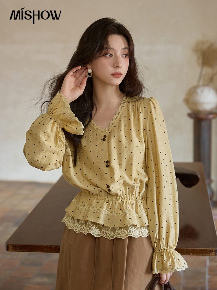 MISHOW Autumn Yellow Polka Dot - Linen Roller Blind 리뷰 및 가격