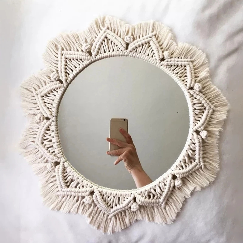 Boho Macrame Round Mirror Deco - Rattan Mirror Round 리뷰 및 가격