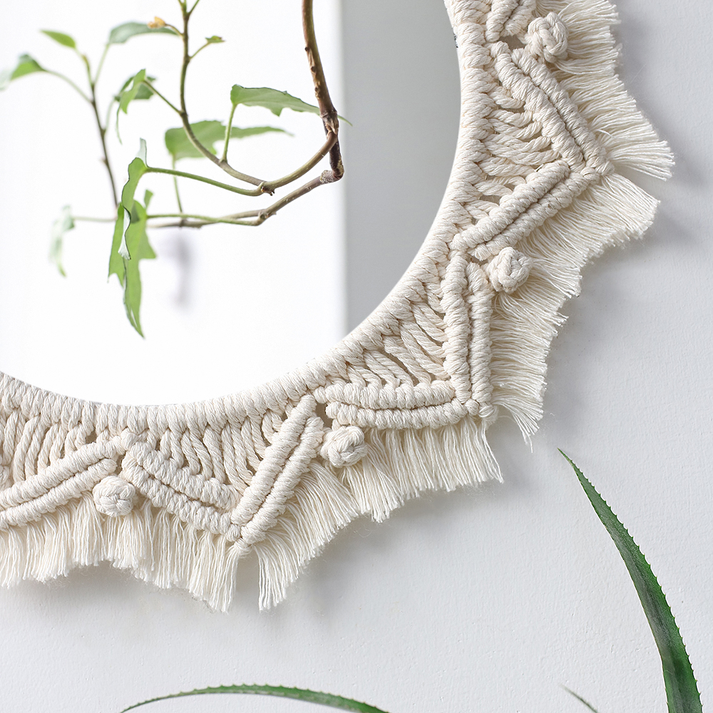 Boho Macrame Round Mirror Deco - Rattan Mirror Round 리뷰 및 가격