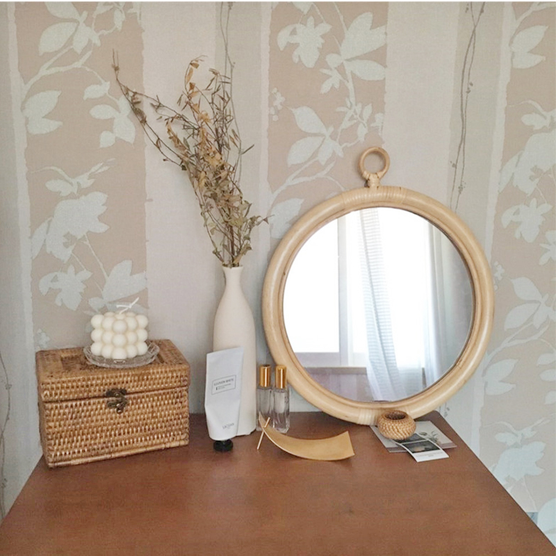 ‌Boho Rattan Wall Mirror Handw - Rattan Mirror Round 리뷰 및 가격