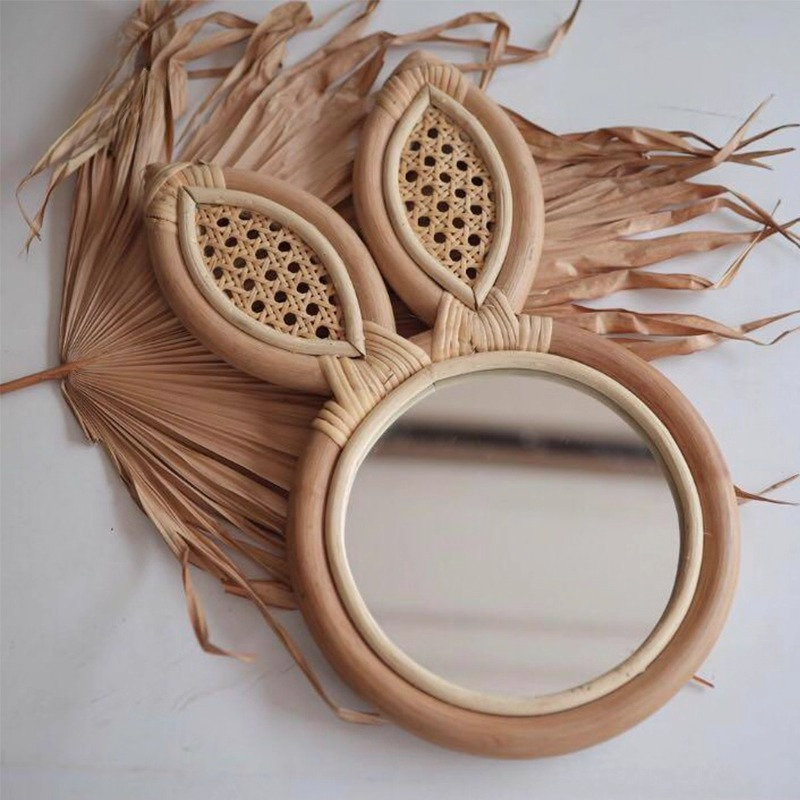‌Boho Rattan Mirror, Natural W - Rattan Mirror Round 리뷰 및 가격