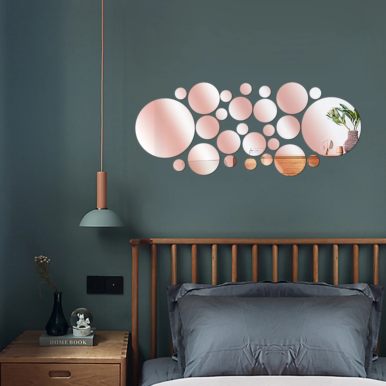 26PCS Geometric Circular Cryst - Rattan Mirror Round 리뷰 및 가격