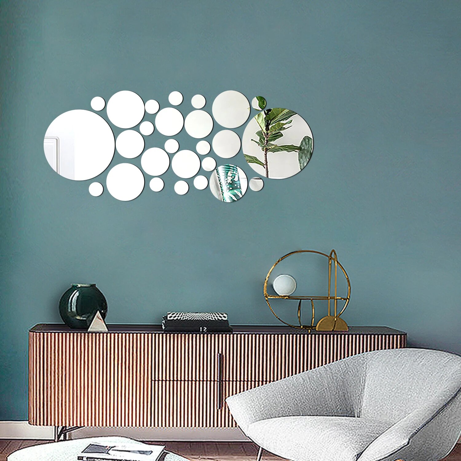 26PCS Geometric Circular Cryst - Rattan Mirror Round 리뷰 및 가격