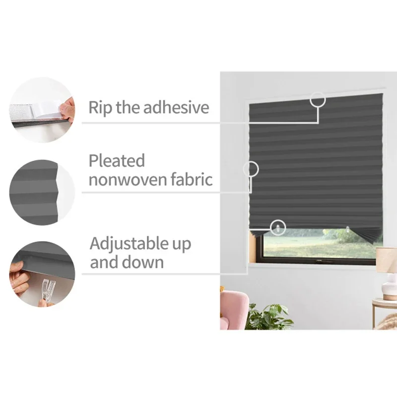 5 Size Self-adhesive Pleated B - Linen Roller Blind 리뷰 및 가격