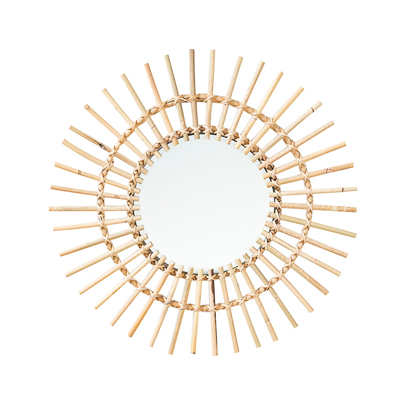 Rattan hanging wall Nordic hom - Rattan Mirror Round 리뷰 및 가격