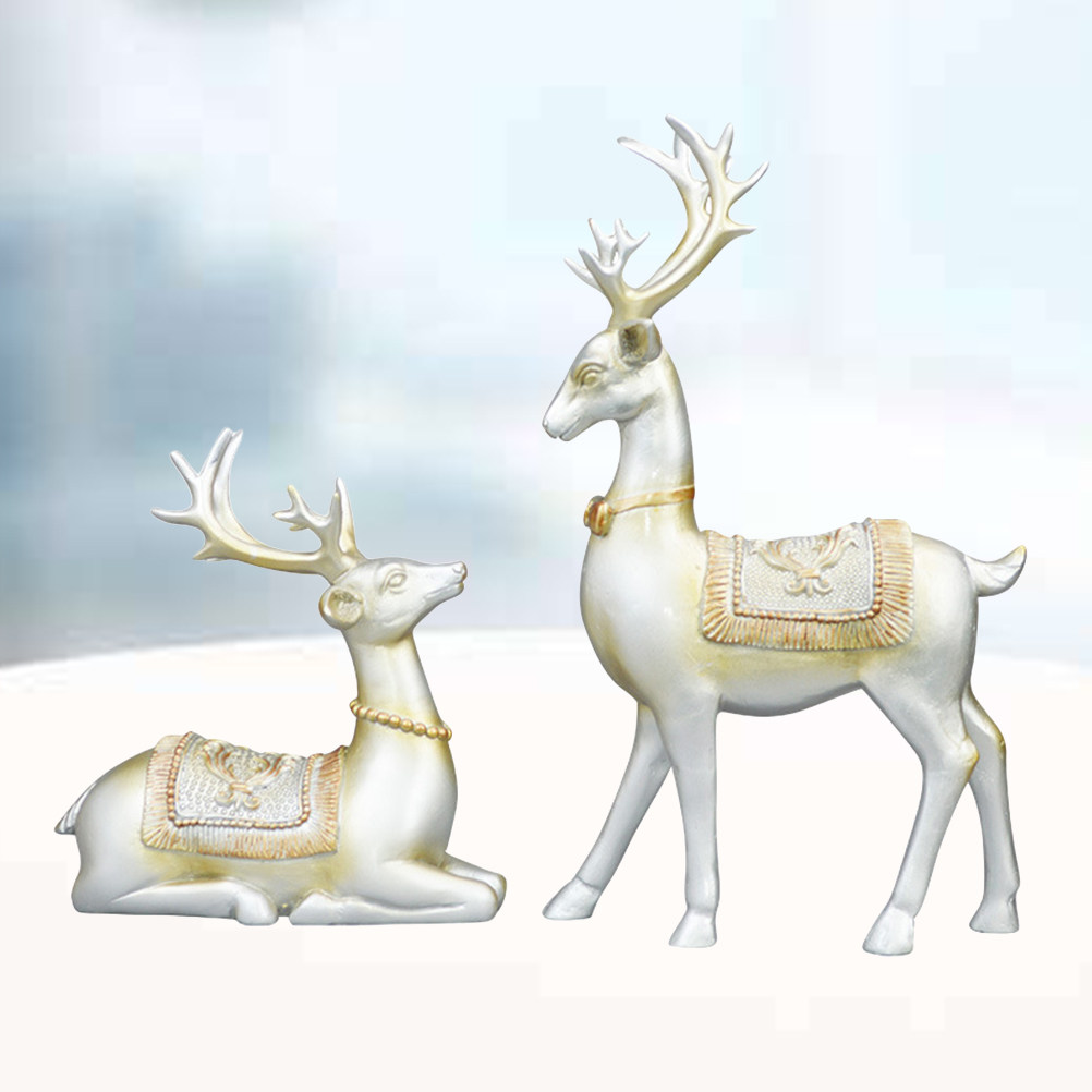 1Pair Blue Elk Resin Crafts Un - Interior Design Living Room Ideas 리뷰 및 가격