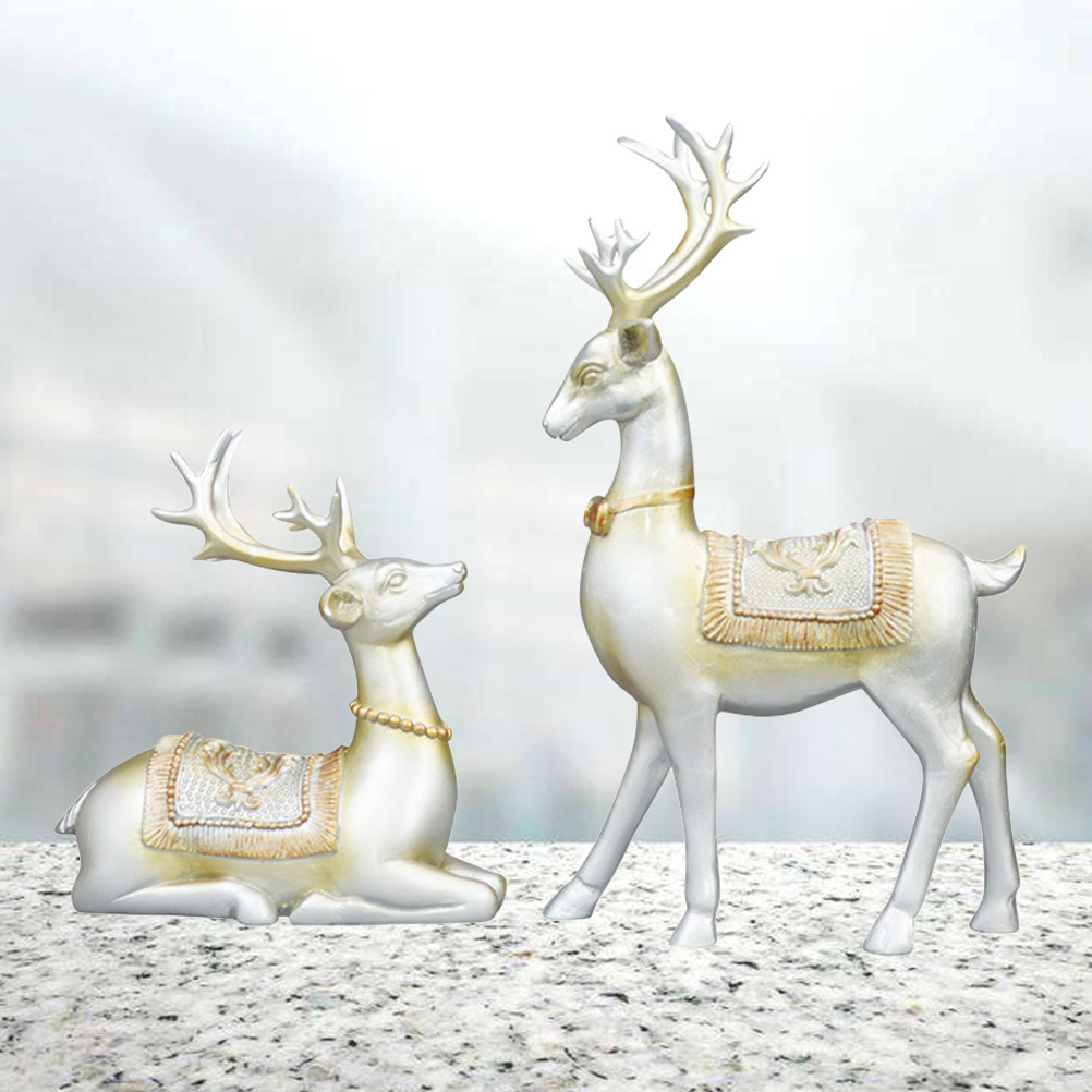 1Pair Blue Elk Resin Crafts Un - Interior Design Living Room Ideas 리뷰 및 가격