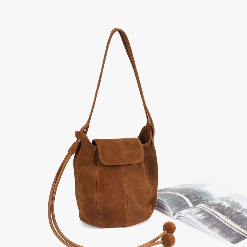 Frosted Suede Bucket Bag Pumpk - Interior Design High End 리뷰 및 가격