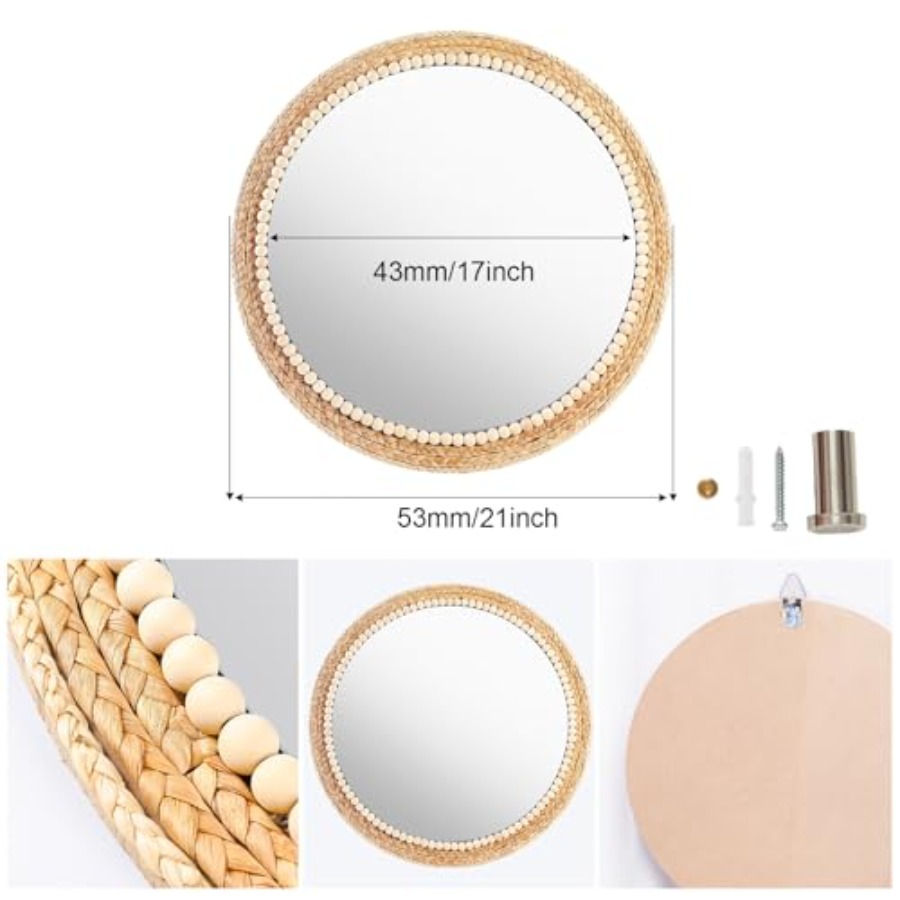 Boho Round Hanging Wall Mirror - Rattan Mirror Round 리뷰 및 가격