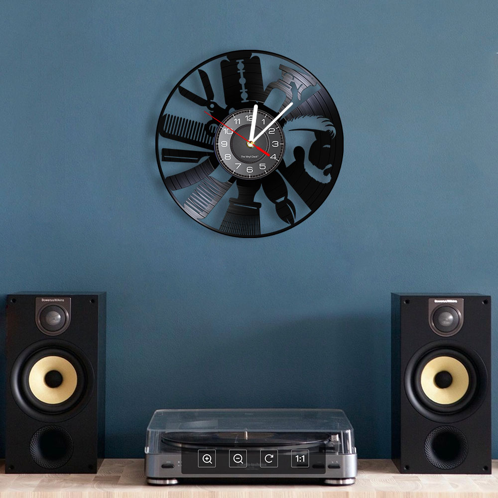 Hair Salon Tools Wall Clock Ba - Interior Design Living Room Ideas 리뷰 및 가격