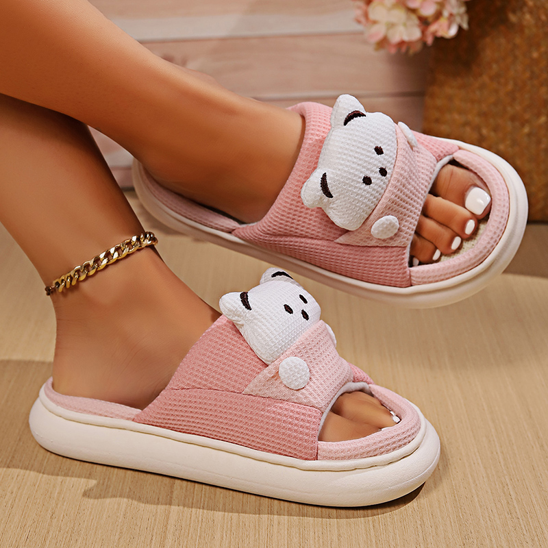 Cute Cartoon Bear Linen Slippe - Linen Roller Blind 리뷰 및 가격
