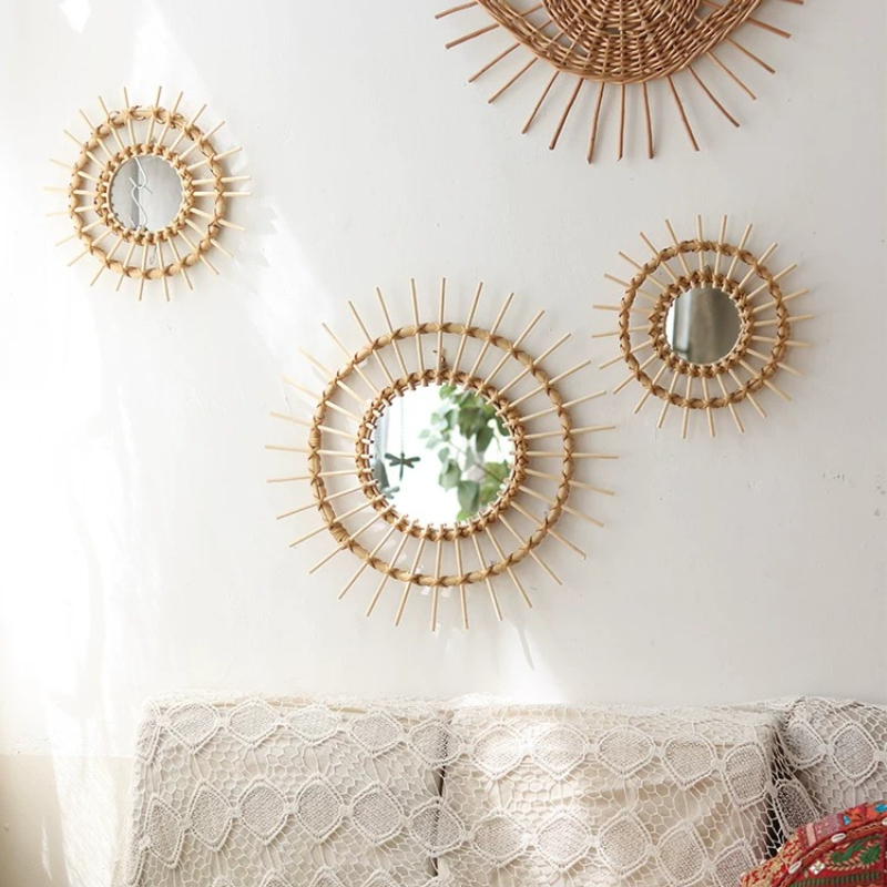 Creative Rattan Round Decorati - Rattan Mirror Round 리뷰 및 가격