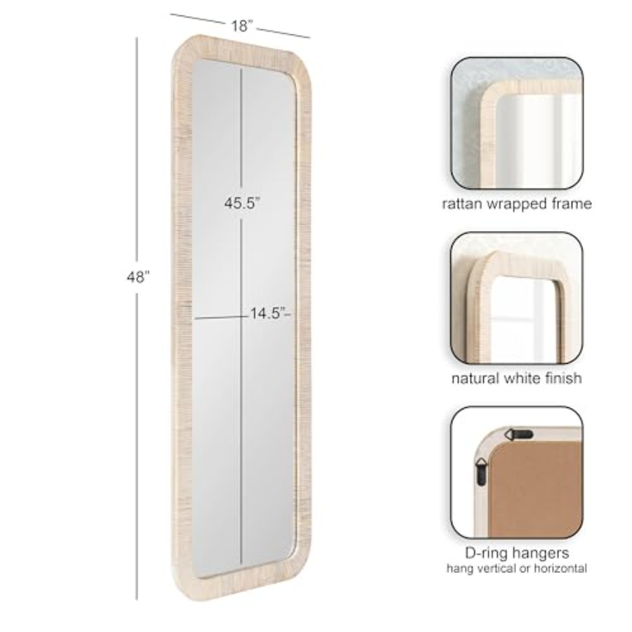 Rahfy Boho Rectangle Rattan Wa - Rattan Mirror Round 리뷰 및 가격