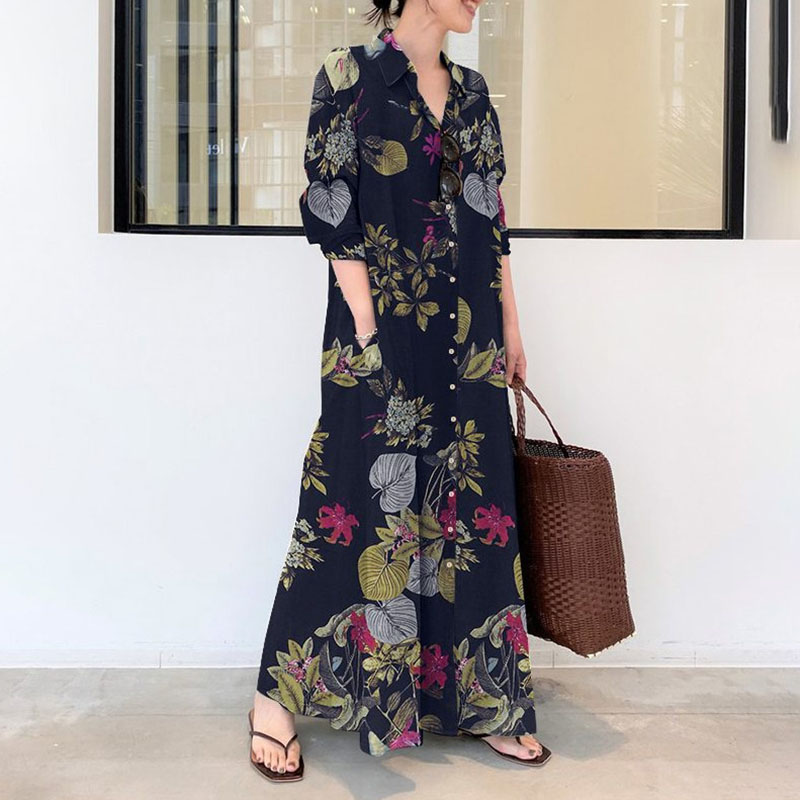 Spring Summer Lapel Loose Prin - Linen Roller Blind 리뷰 및 가격